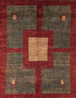 Abstract Red Modern Rug, abs5049