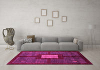 Machine Washable Abstract Pink Modern Rug, wshabs5049pnk