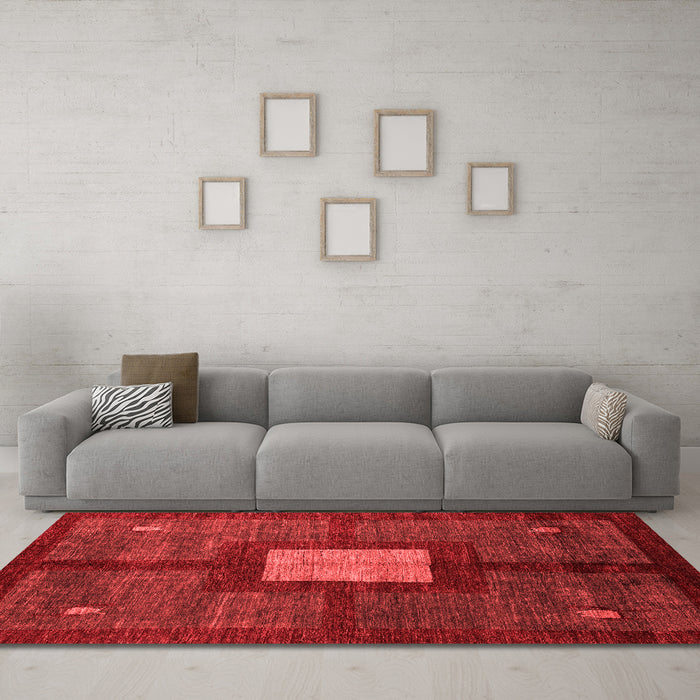 Modern Red Washable Rugs