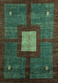 Abstract Turquoise Modern Rug, abs5049turq