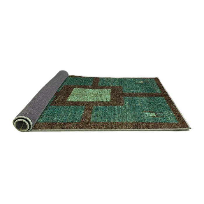 Sideview of Abstract Turquoise Modern Rug, abs5049turq
