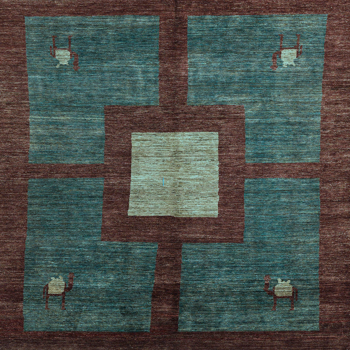 Square Machine Washable Abstract Light Blue Modern Rug, wshabs5049lblu