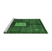 Sideview of Machine Washable Abstract Emerald Green Modern Area Rugs, wshabs5049emgrn