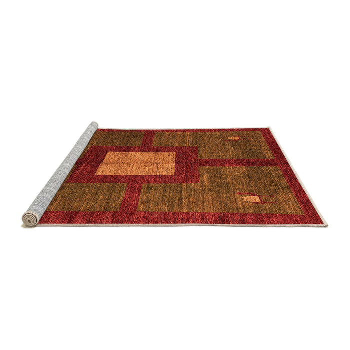 Sideview of Machine Washable Abstract Orange Modern Area Rugs, wshabs5049org