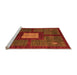 Sideview of Machine Washable Abstract Orange Modern Area Rugs, wshabs5049org