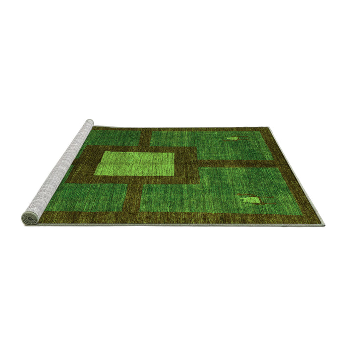 Sideview of Machine Washable Abstract Green Modern Area Rugs, wshabs5049grn