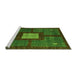 Sideview of Machine Washable Abstract Green Modern Area Rugs, wshabs5049grn