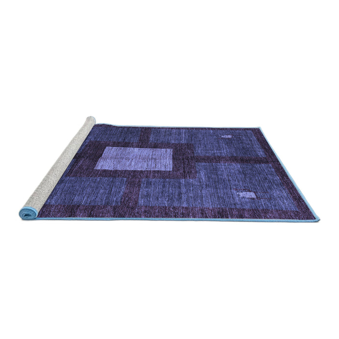Sideview of Machine Washable Abstract Blue Modern Rug, wshabs5049blu