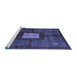 Sideview of Machine Washable Abstract Blue Modern Rug, wshabs5049blu