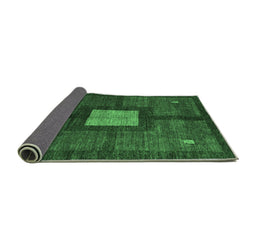 Sideview of Abstract Emerald Green Modern Rug, abs5049emgrn