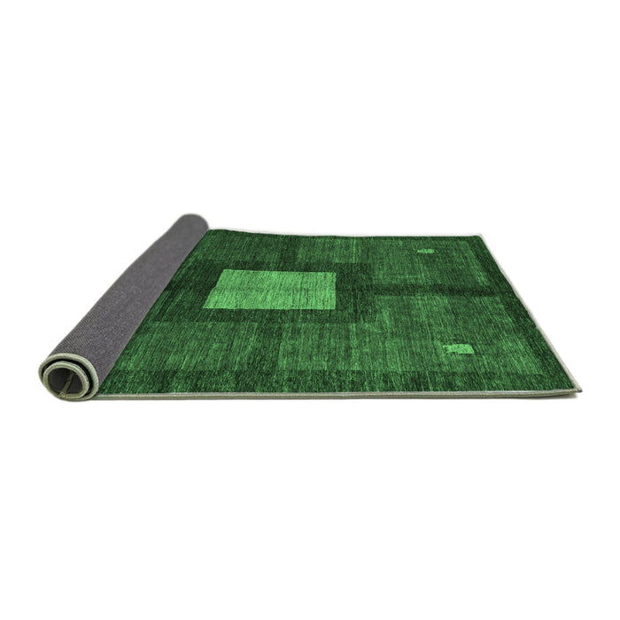Sideview of Abstract Emerald Green Modern Rug, abs5049emgrn