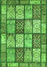 Machine Washable Abstract Green Modern Area Rugs, wshabs504grn