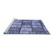 Sideview of Machine Washable Abstract Blue Modern Rug, wshabs504blu