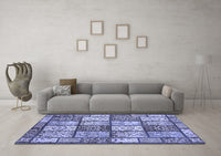 Machine Washable Abstract Blue Modern Rug, wshabs504blu