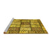 Sideview of Machine Washable Abstract Yellow Modern Rug, wshabs504yw