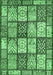 Machine Washable Abstract Emerald Green Modern Area Rugs, wshabs504emgrn