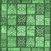 Square Abstract Emerald Green Modern Rug, abs504emgrn