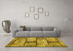 Machine Washable Abstract Yellow Modern Rug in a Living Room, wshabs504yw