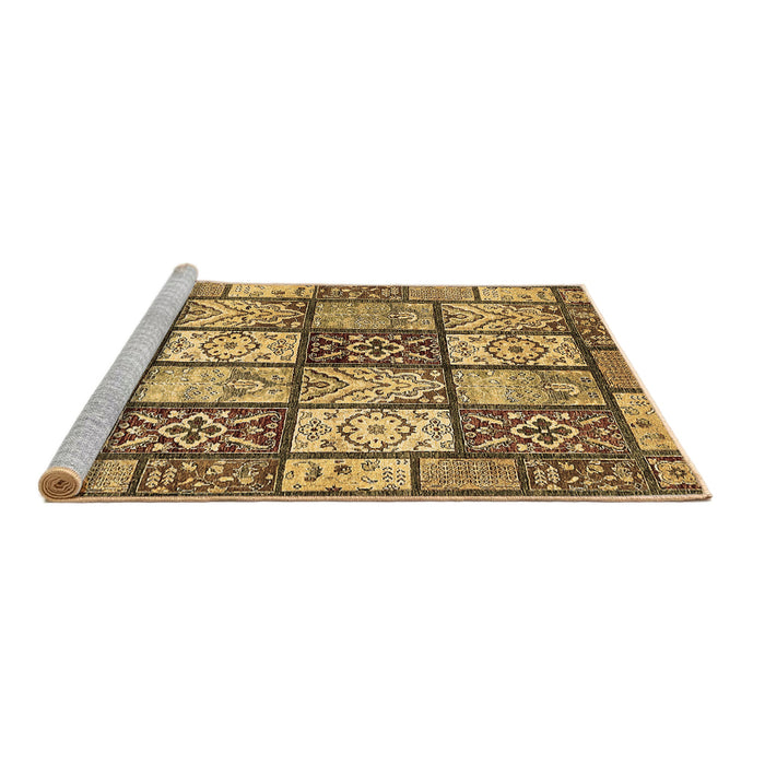 Sideview of Machine Washable Abstract Brown Modern Rug, wshabs504brn
