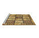 Sideview of Machine Washable Abstract Brown Modern Rug, wshabs504brn