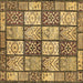 Square Machine Washable Abstract Brown Modern Rug, wshabs504brn