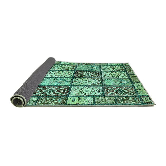 Sideview of Abstract Turquoise Modern Rug, abs504turq