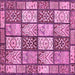 Square Machine Washable Abstract Pink Modern Rug, wshabs504pnk