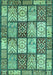 Machine Washable Abstract Turquoise Modern Area Rugs, wshabs504turq