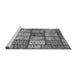 Sideview of Machine Washable Abstract Gray Modern Rug, wshabs504gry