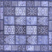 Square Abstract Blue Modern Rug, abs504blu