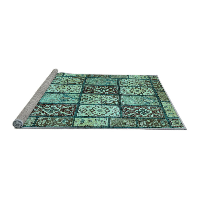 Sideview of Machine Washable Abstract Light Blue Modern Rug, wshabs504lblu