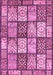 Machine Washable Abstract Pink Modern Rug, wshabs504pnk