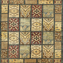 Square Abstract Chrome Gold Yellow Modern Rug, abs504