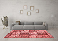 Machine Washable Abstract Red Modern Rug, wshabs504red