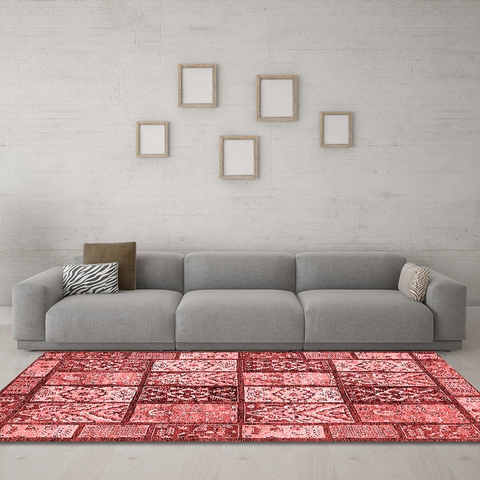 Modern Red Washable Rugs
