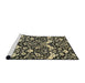 Sideview of Machine Washable Abstract Ginger Brown Green Rug, wshabs505