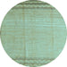 Round Solid Light Blue Modern Rug, abs5050lblu