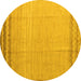 Round Solid Yellow Modern Rug, abs5050yw