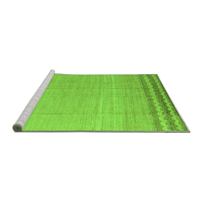 Sideview of Machine Washable Solid Green Modern Area Rugs, wshabs5050grn