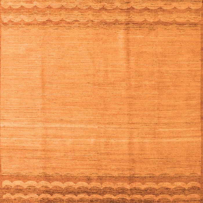 Square Machine Washable Solid Orange Modern Area Rugs, wshabs5050org