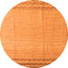 Round Solid Orange Modern Rug, abs5050org