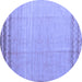 Round Solid Blue Modern Rug, abs5050blu