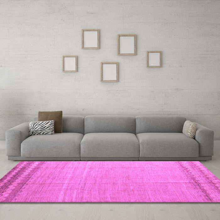 Machine Washable Solid Purple Modern Area Rugs in a Living Room, wshabs5050pur