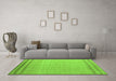 Machine Washable Solid Green Modern Area Rugs in a Living Room,, wshabs5050grn