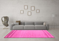 Machine Washable Solid Pink Modern Rug, wshabs5050pnk