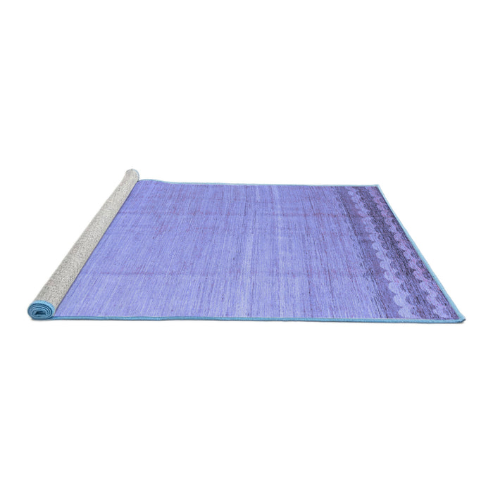 Sideview of Machine Washable Solid Blue Modern Rug, wshabs5050blu