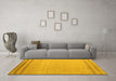 Machine Washable Solid Yellow Modern Rug in a Living Room, wshabs5050yw