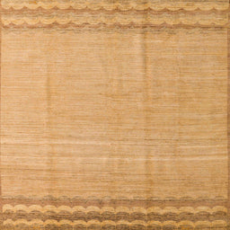 Square Abstract Orange Solid Rug, abs5050