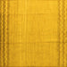 Square Machine Washable Solid Yellow Modern Rug, wshabs5050yw