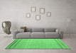 Machine Washable Solid Emerald Green Modern Area Rugs in a Living Room,, wshabs5050emgrn